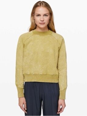 lululemon athletica faded olive green crewneck sweatshirt